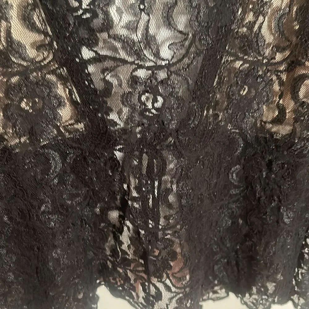 Bisou Bisou Michele Bohbot 2 pc. Black Lace Skirt Set